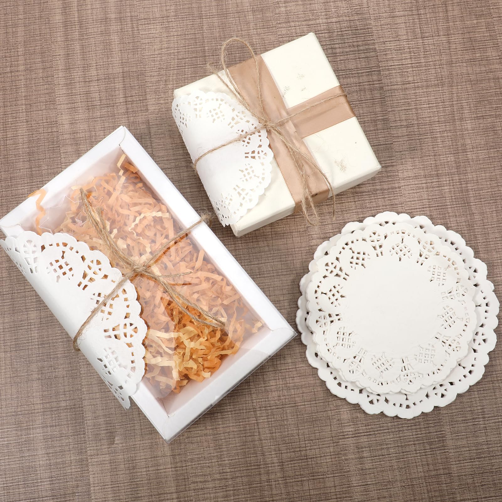 150 Weiße Spitzen-Papierdeckchen – Verschiedene Größen & Formen, Rechteckig & Rund, Für Kuchen, Buffet & Deko