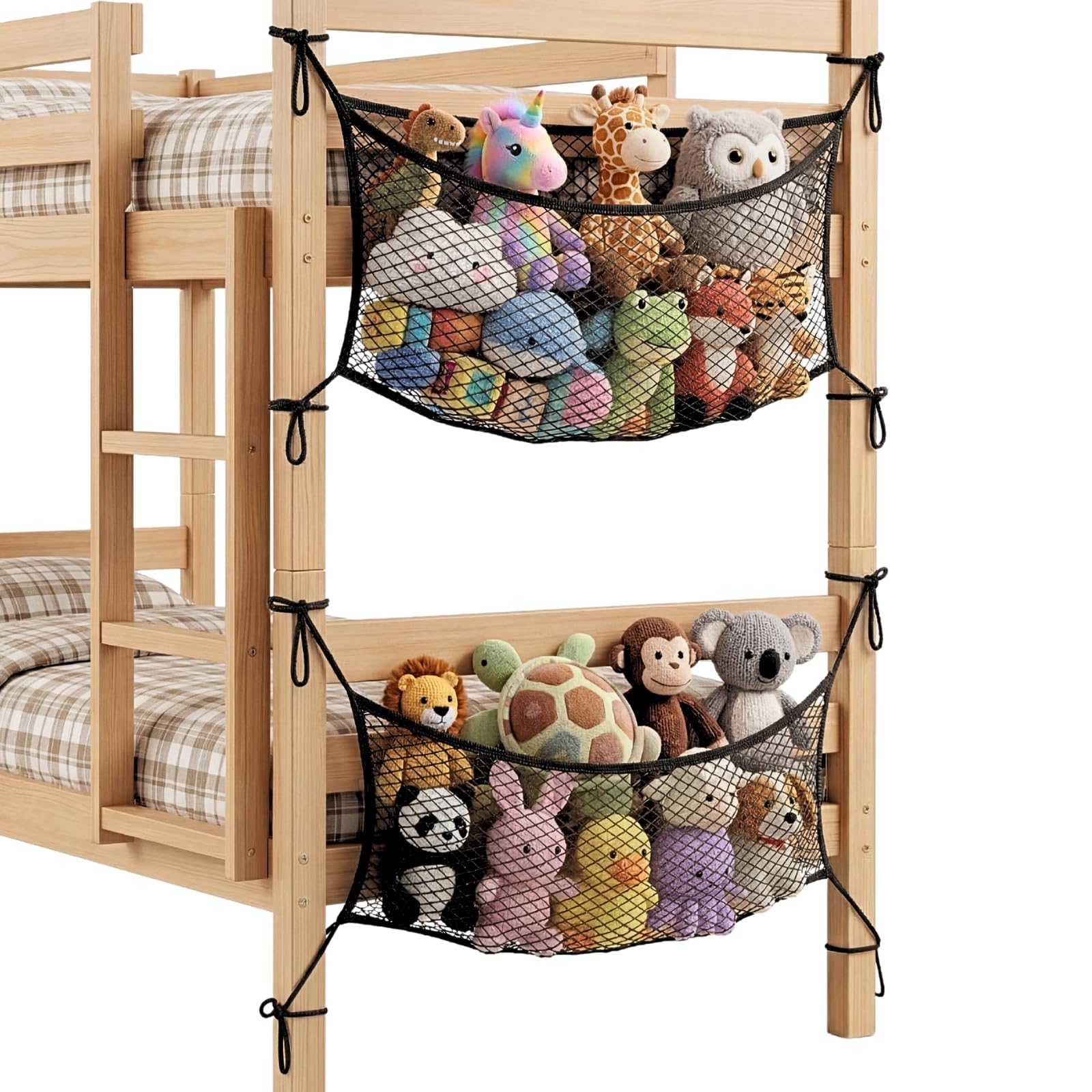 Stuffed Animal Storage Net for Kids, 2 Pack Bedside Toy Organizer Net — image 1
