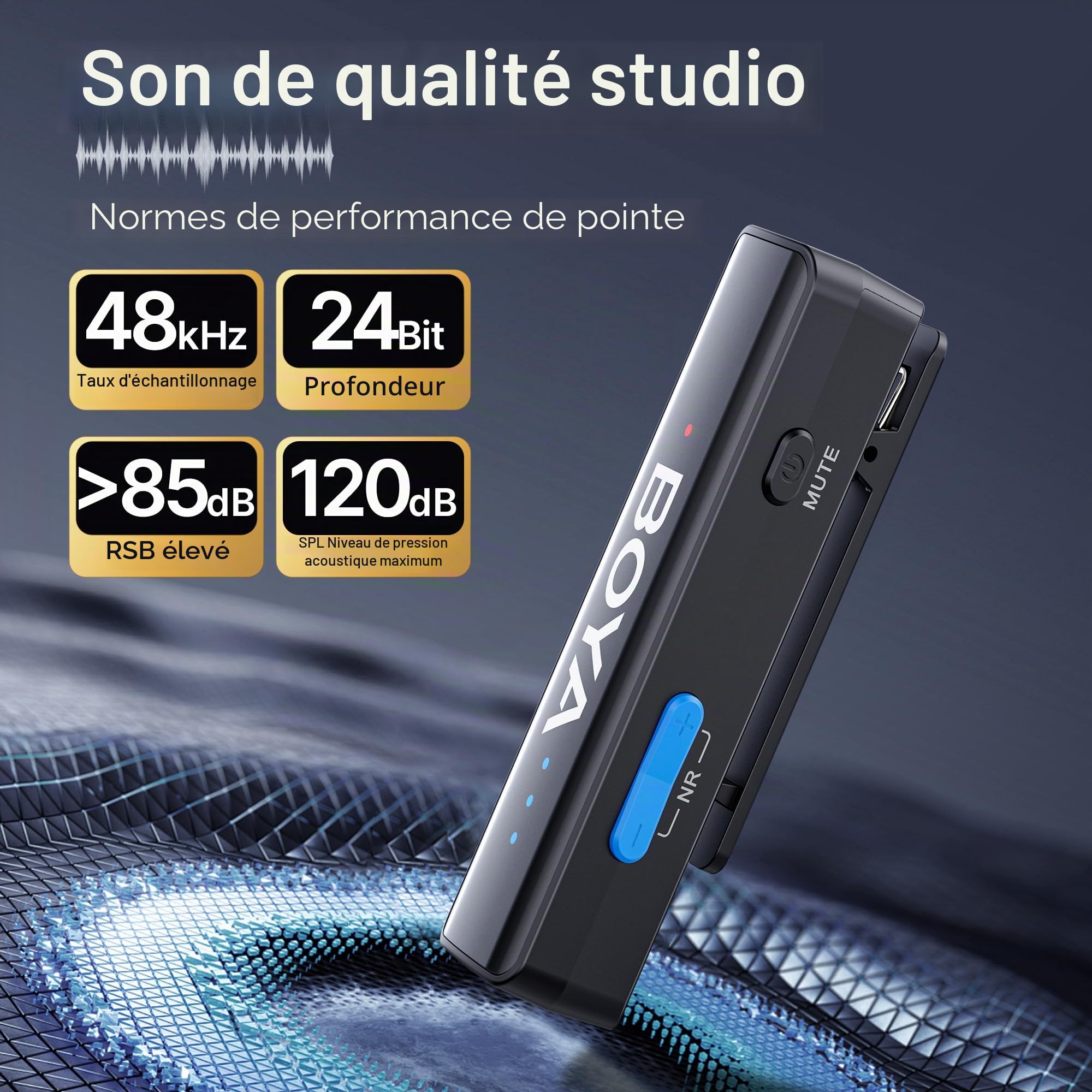 BOYA BOYALINK 2 A1 Microphone pour iPhone Android Appareil photo, 48 kHz 24 bits, 300 m, microphone Lavalier sans fil, annulation de bruit, mini microphone, micro clip, USB-C/Lightning/3,5 mm TRS Plug