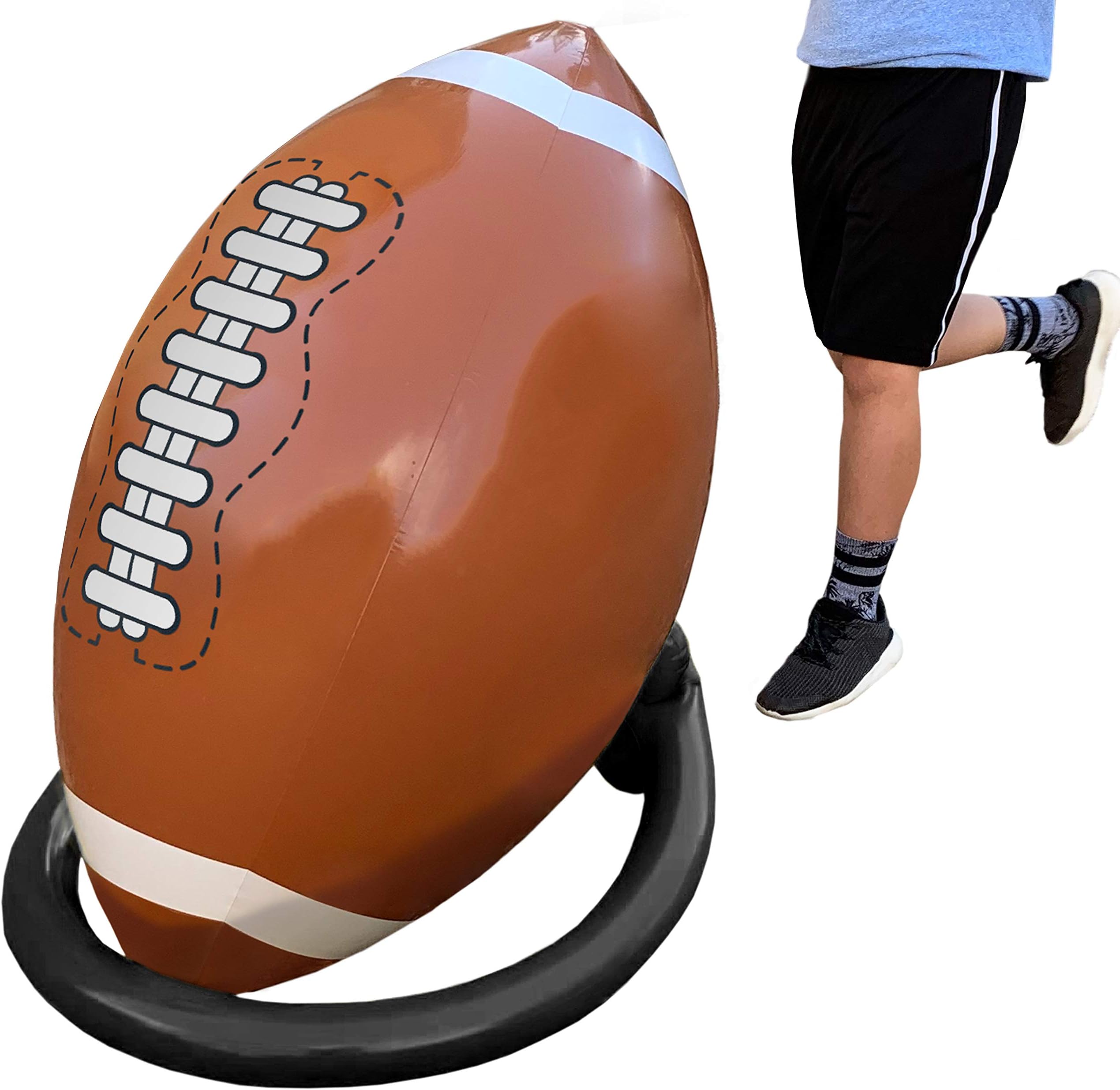 Giant Inflatable Football & Tee, Inflatable Football Decorations for Party, Sports Themed Birthday Football Decor Giant Football Party Decorations Football Games for Kids Teens & Adults