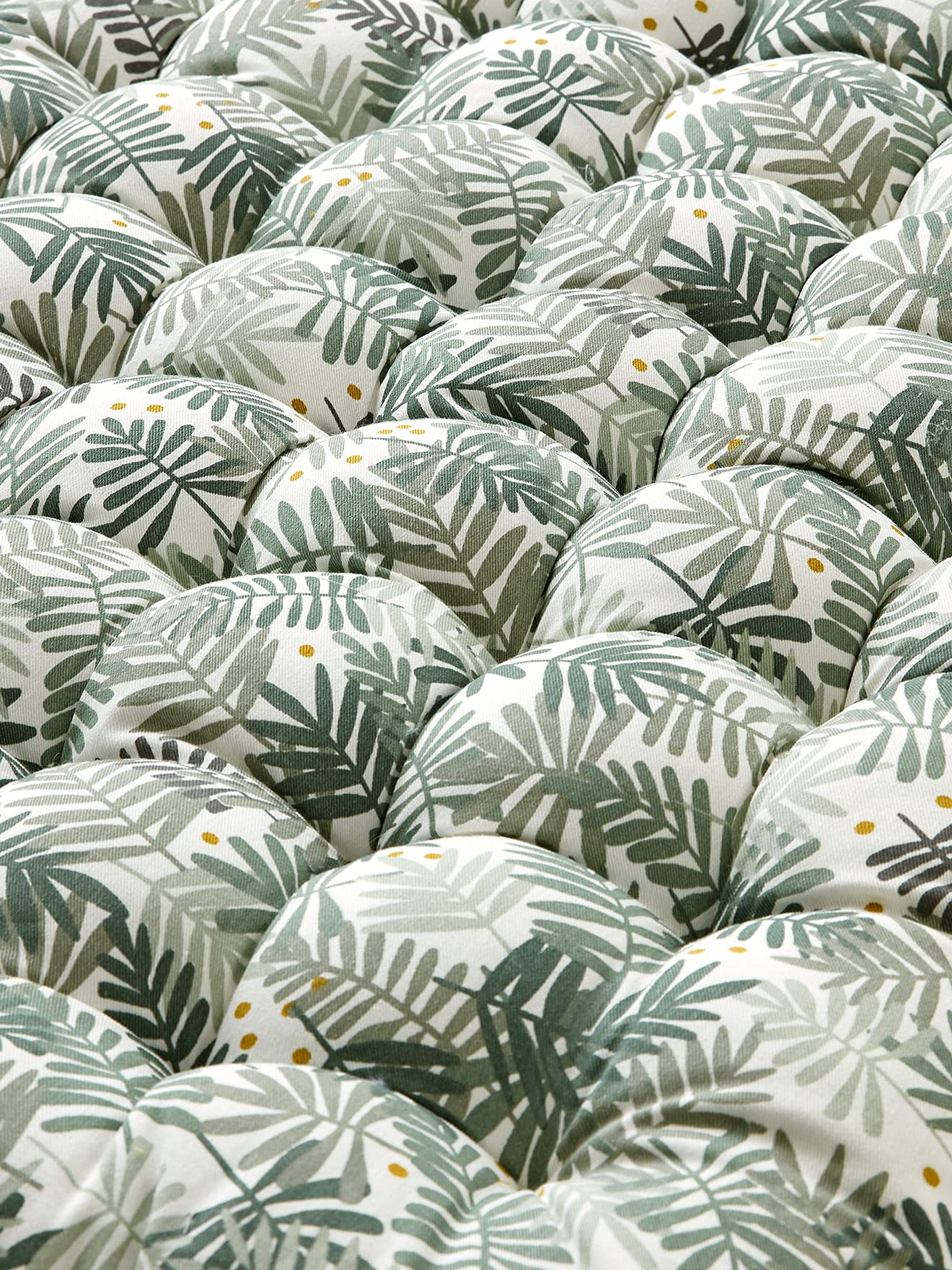 Vertbaudet HANO Bodenmatte, Grün - Baumwolle, Polyester - 120 x 60 cm, 8 cm dick - Tropisch, Blattmuster - Weich - Indoor - Spielen oder tragbare Sitzgelegenheit