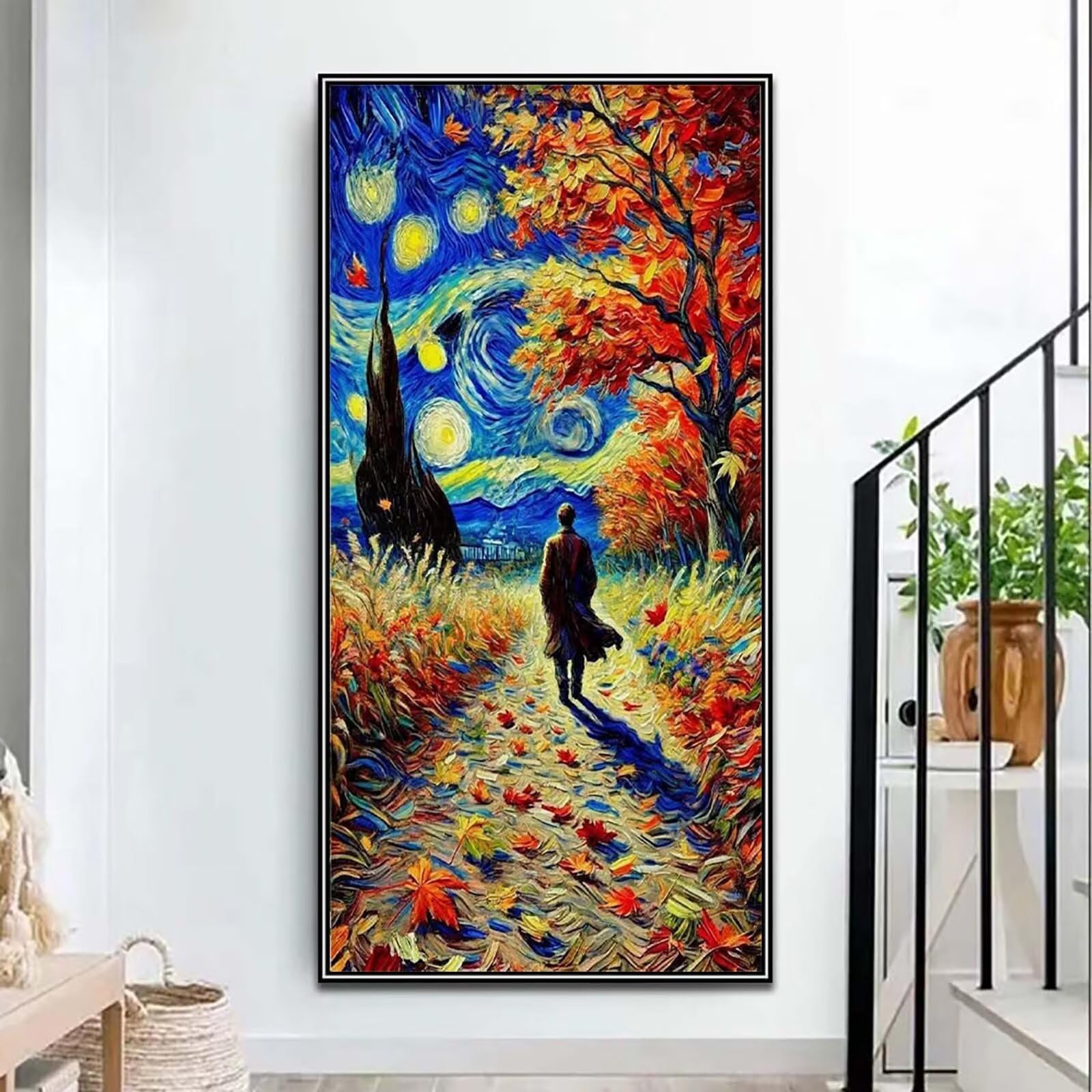 Diamentowe malowanie abstrakcyjne, DIY diamentowe malowanie dorośli 60x120cm n5w-589 | Drzewo (6) cyrkonie ścieg krzyżykowy DIY zestaw dla dorosłych, diamentowe malowanie do salonu dekoracja ścienna