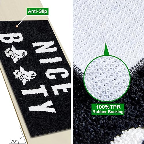 Miniatura 3 de RoomTalks Divertida alfombra de baño de Halloween para baño, antideslizante, lavable, minimalista, bonita, negra, gótica, para Halloween, 20