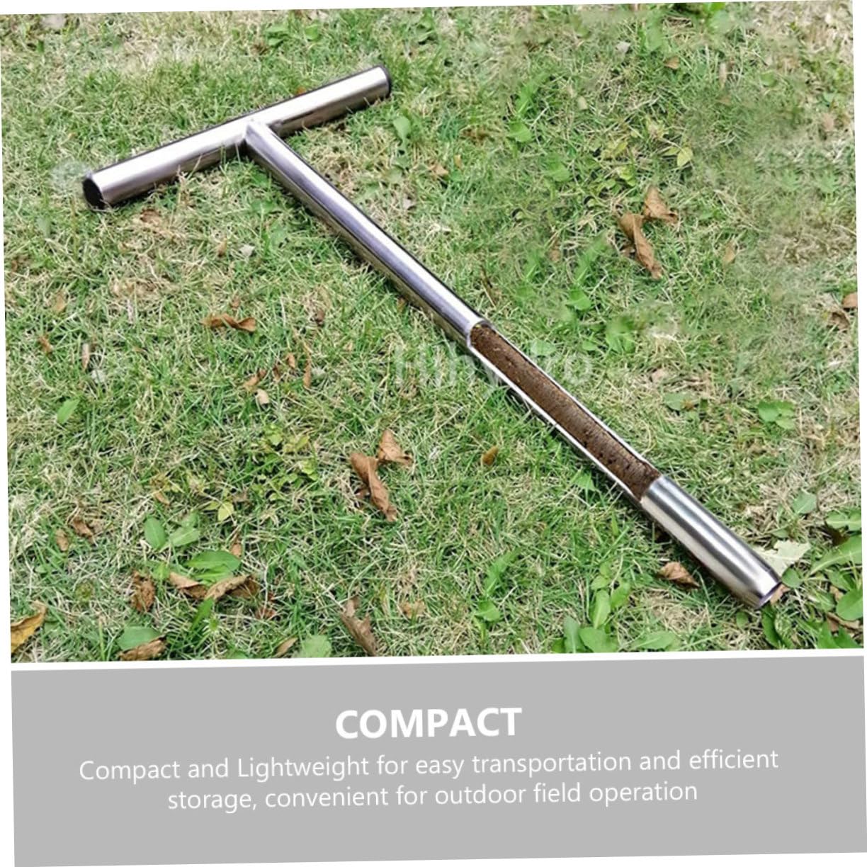 Sonda Campionatore Del Suolo in Acciaio Inox 304 Impugnatura a t Antiscivolo, 52x25 Cm, Strumento Per Test e Analisi Del Terreno, Attrezzo Resistente Per Giardinaggio e Manutenzione Prato