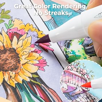 Ohuhu Marker Pads Art Sketchbook, 6.3x6.3 Mini Square Size, 120 lb/200 GSM Heavy Smooth Drawing Papers, 30 Sheets/60 Pages, Hardcover Sketch Book, for Alcohol Marker Christmas Gift