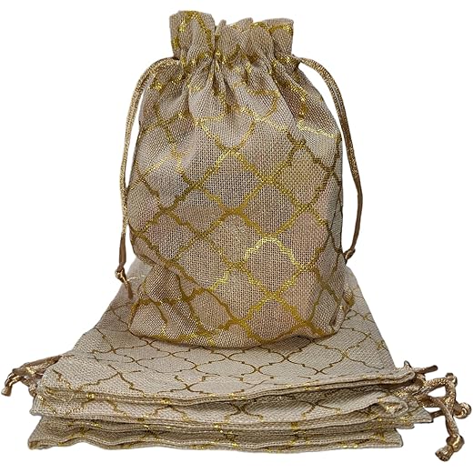 Just Flowers Jute Potli Bags Large 9Inch
