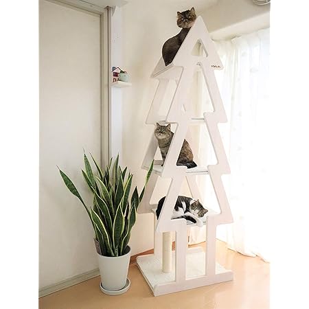 Amazon おしゃれ デザイン キャットタワー 北欧 日本製 省スペース 高級 キャッツファー Pmg4w ホワイト Cat Sfir キャットタワー 通販