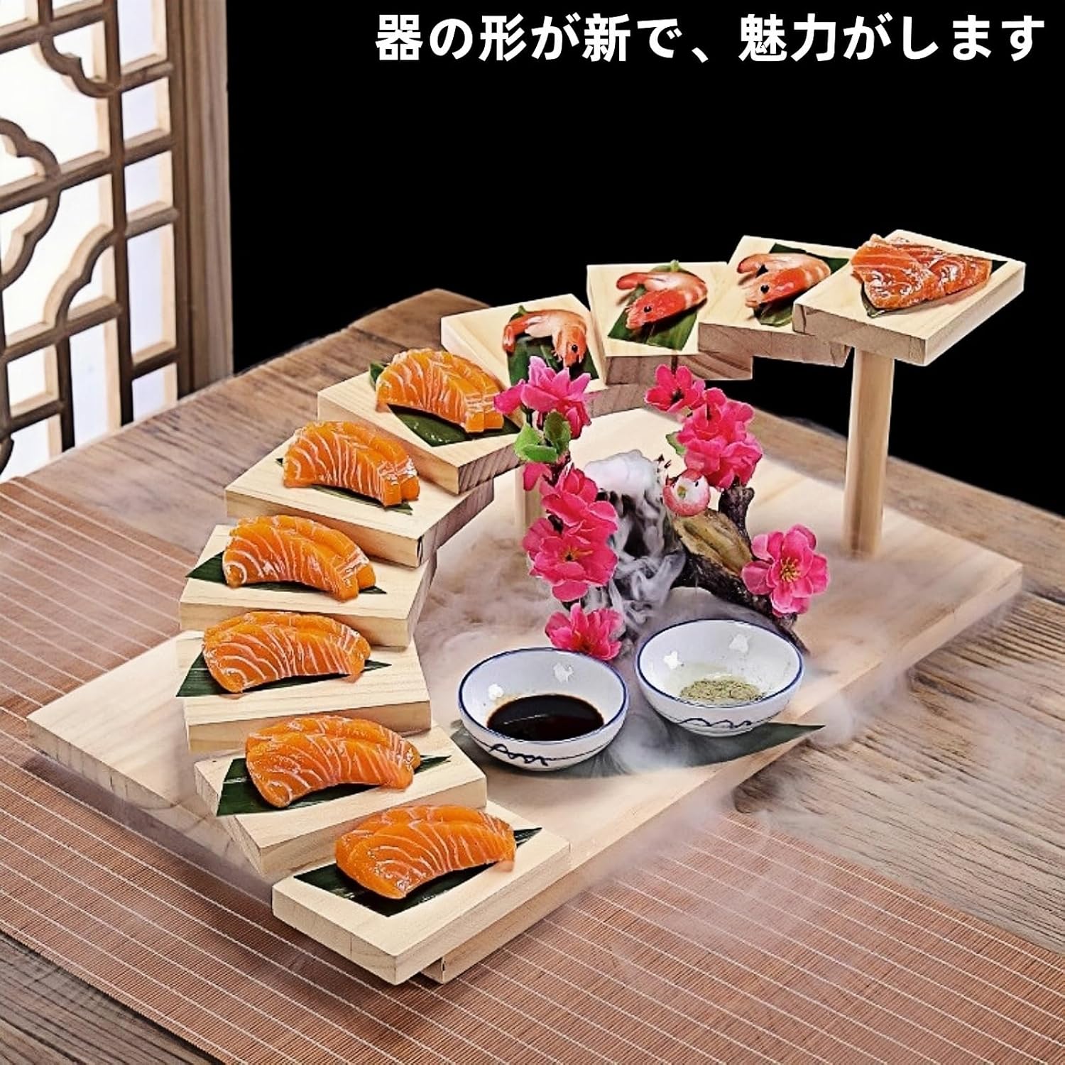 茶道具 柿合 一ヶ折重 縁高 5重 サン蓋付 重箱 菓子器 天然木 茶道具