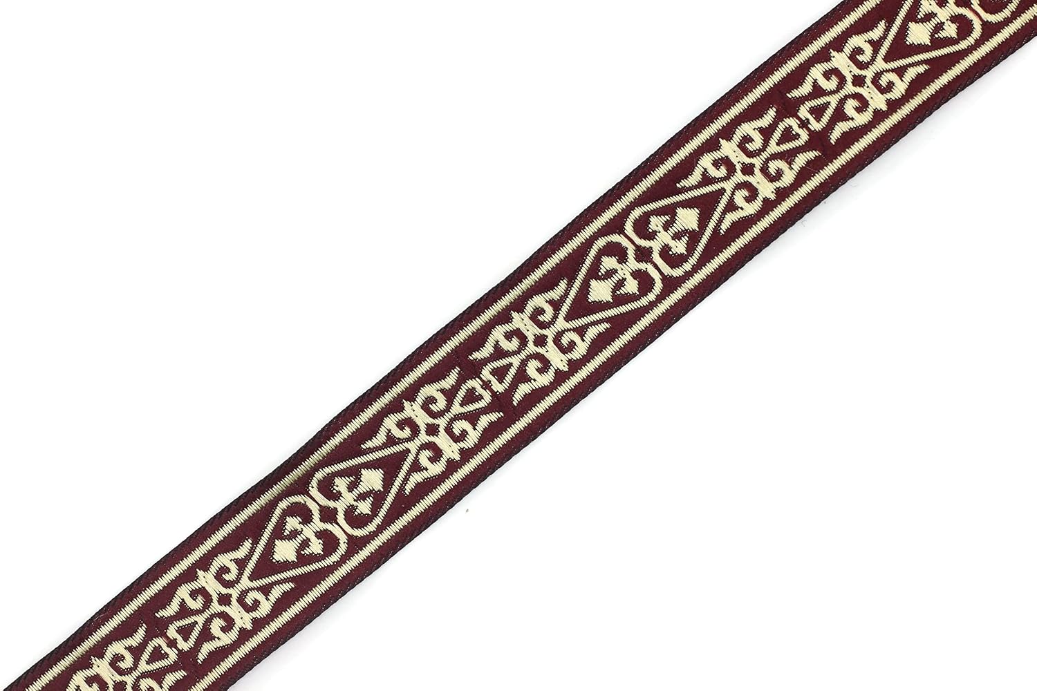 11 Yard Spool 0.86 inch Wide Burgundy Gold Celtic Jacquard Trim Vintage Drape Ribbon Sewing Fabric Dog Collars 22068