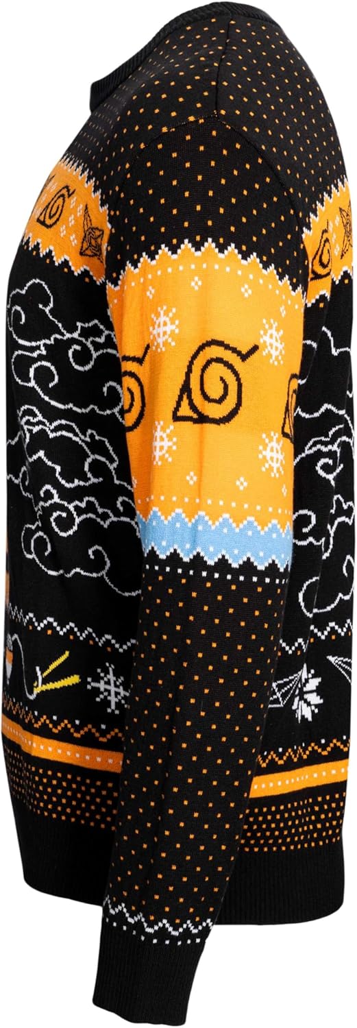 Naruto Shippuden Sasuke Chibi Ramen Holiday Snowflakes Ugly Christmas Sweater