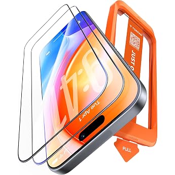 TORRAS For iPhone 16 Glass Film, Ultra Double Strength, US Military MIL
