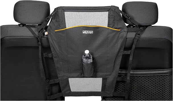 Kurgo Backseat Barrier for Dogs - Prevents Distracted Driving - Mesh Top for Visibility - Fits Cars with Fixed or Removable Headrests - Low Profile Design - Easy to Install & Remove