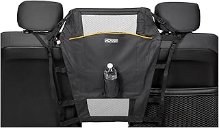 Backseat Barrier for Dogs - Prevents Distracted Driving - Mesh Top for Visibility - Fits Cars with Fixed or Removable Headrests - Low Profile Design - Easy to Install & Remove