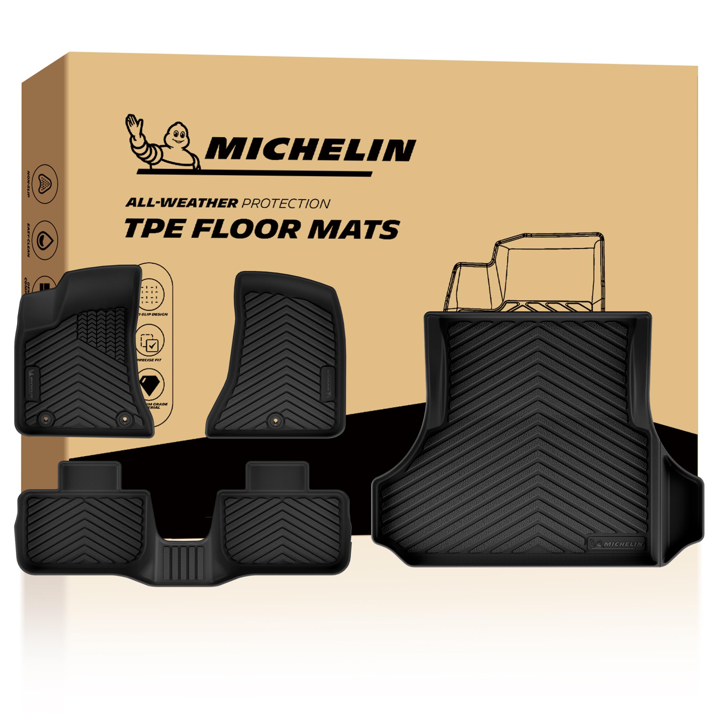Michelin Vehicle Mats for 2011-2023 Dodge Charger/Chrysler 300 RWD(4 Piece)