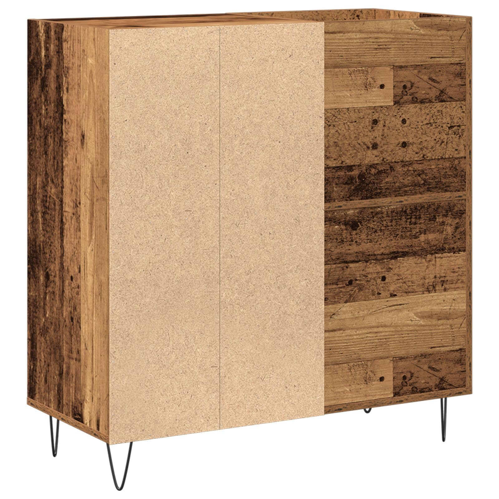 Brokky 862912 Mobile per media Rovere Artigianale 84.5x38x90 cm Legno ingegnerizzato Giradischi Vinili Stand Tavolino con Archiviazione Record in Vinile,Espositore per Dischi,Gabinetto del Supporto da