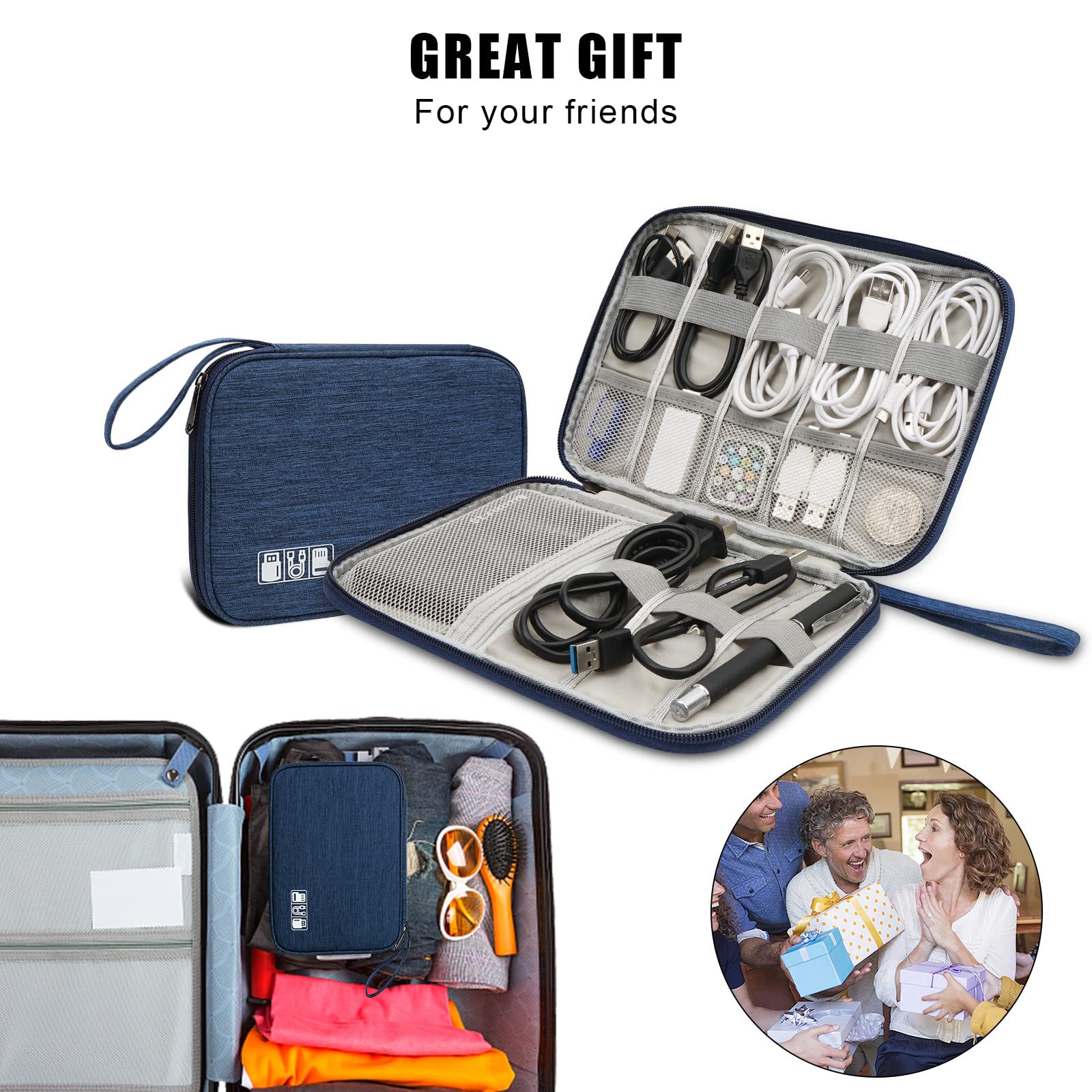 Borsa Organizer Per Cavi Elettrici - Impermeabile, Multitasche, 28.5x23x6 Cm, Per Viaggi