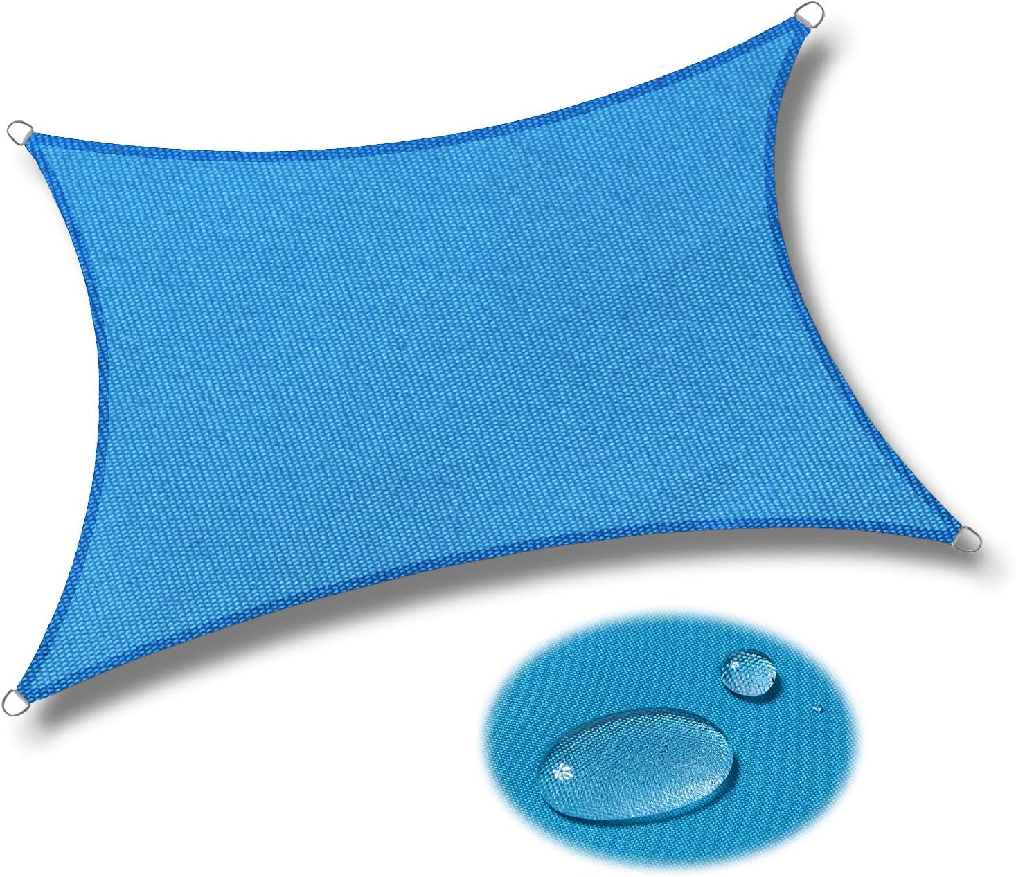 LOVE STORY Waterproof 8'×10' Rectangle Turquoise Blue Sun Shade Sail Canopy UV Resistant for Outdoor Patio Garden Backyard : Patio, Lawn & Garden