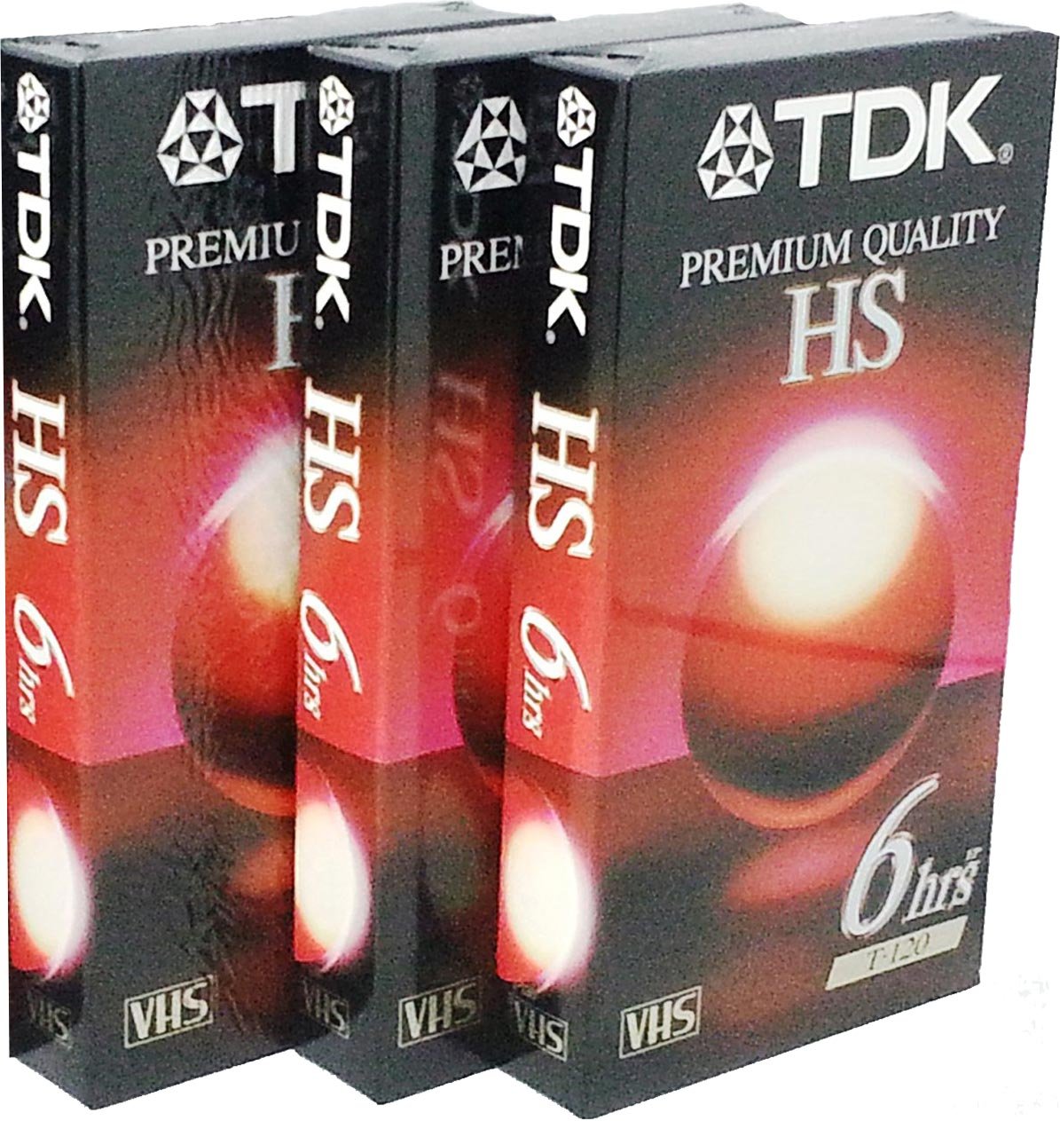 TDK Blank VHS Video Tapes Premium Quality HS T-120 (Pack of 3)