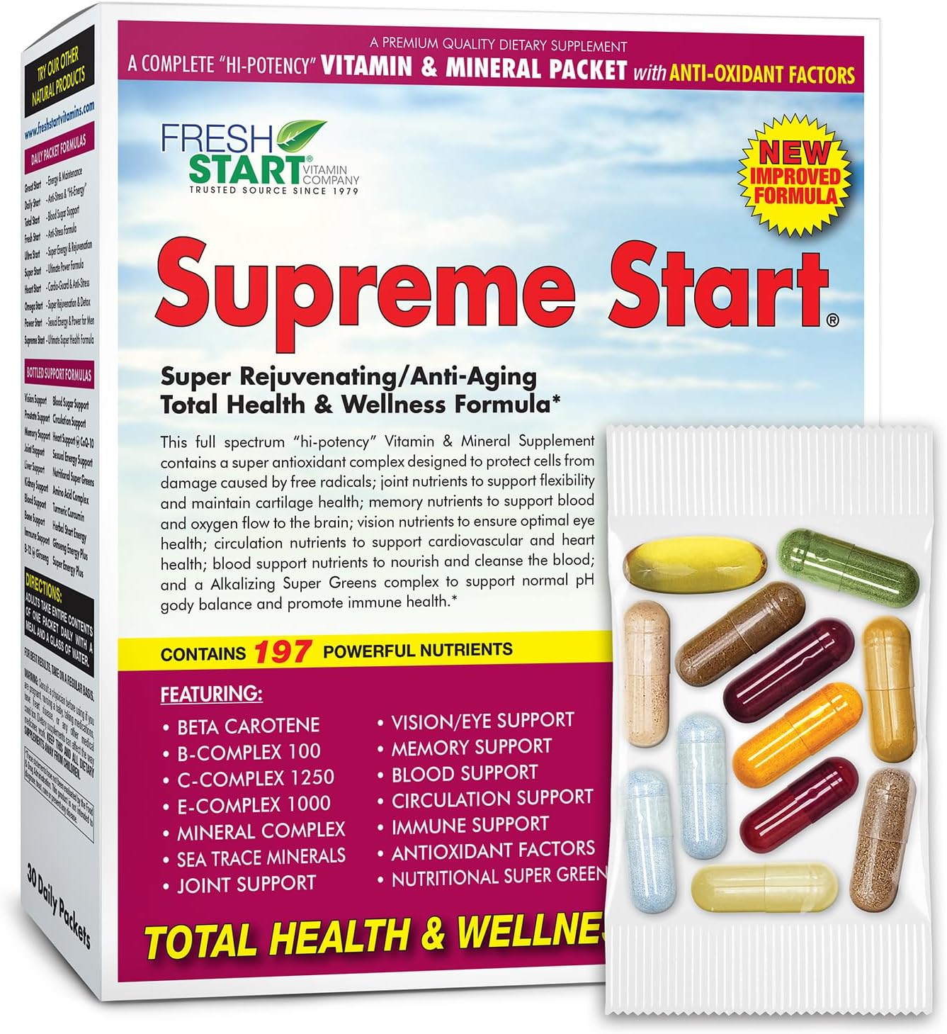 Sponsored Ad - Supreme Start All-in-One Daily Multivitamin Pack | Anti-Aging, Memory, Skin & Joint Support | Hyaluronic Acid, Resveratrol, Glutathione, Lion's Mane, Ginkgo Biloba & Alpha Lipoic Acid | 30-Day Supply