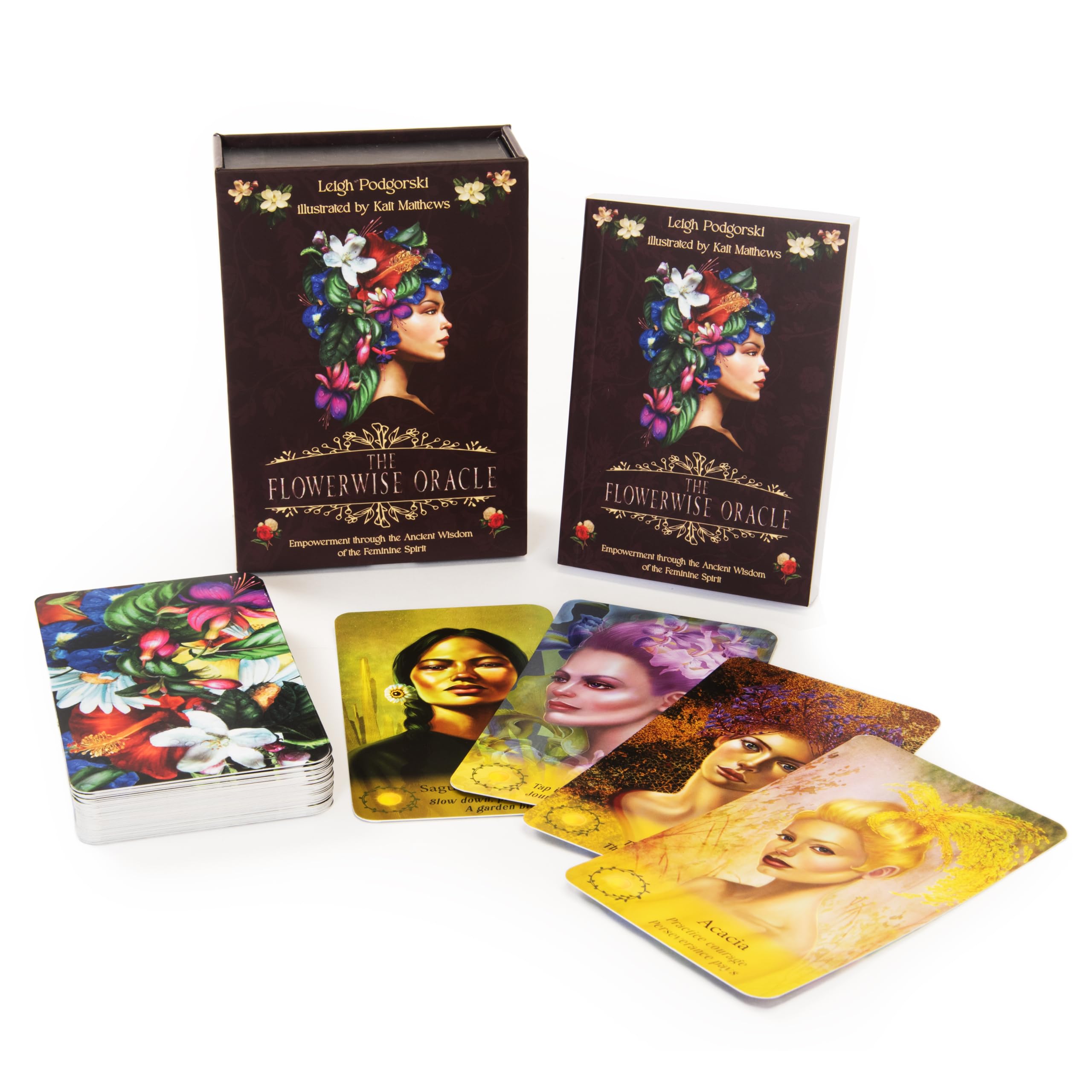 The Flowerwise Oracle : Empowerment through the Ancient Wisdom of the Feminine Spirit (Oracle Kit Box Set with 44 Cards and Guide Book)