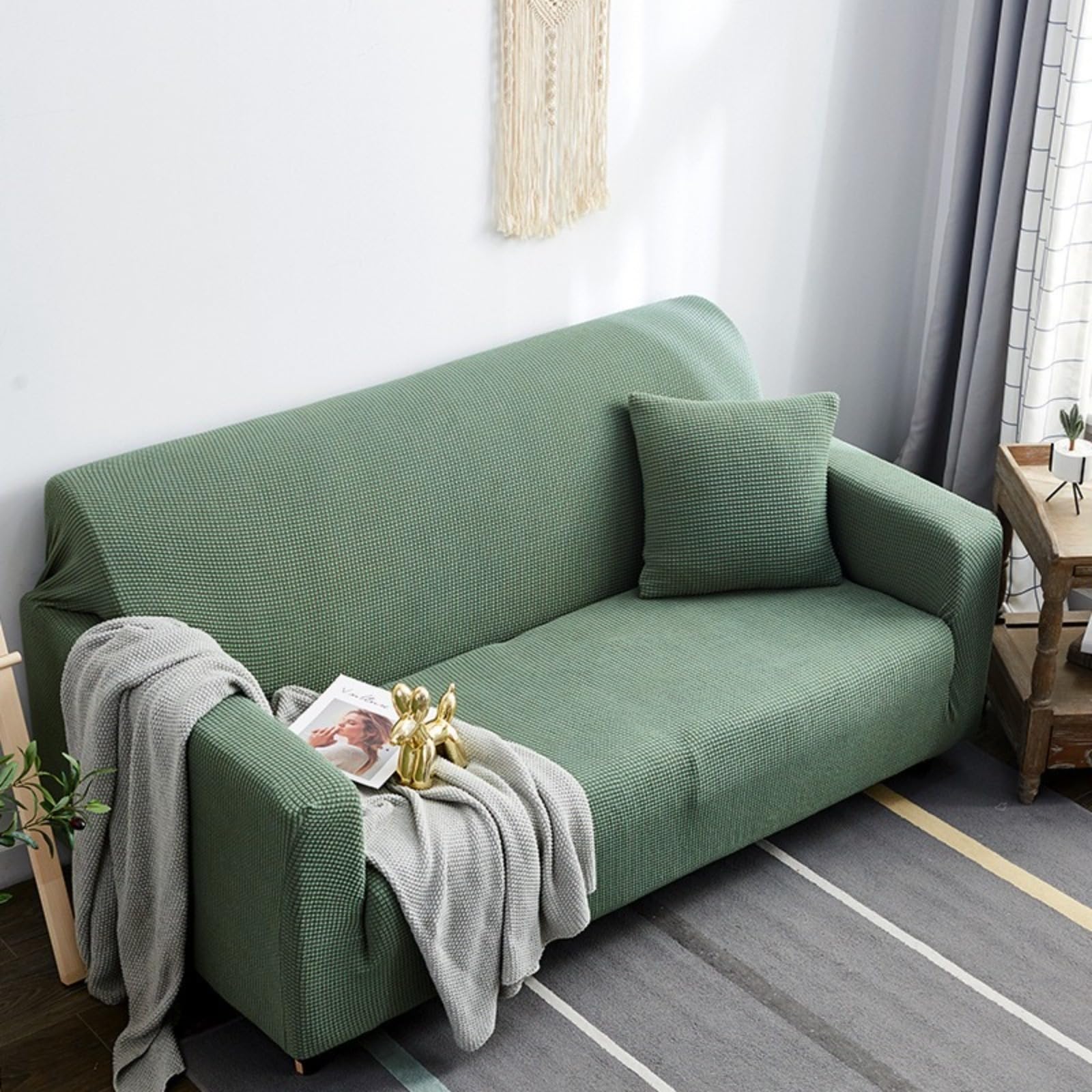 L A Forma Divano Copertura Divano Slipcover con Cinghie Elastiche Impermeabile Antiscivolo Trapuntato Mobilia Protettore per Bambini Animali Domestici 1 2 3 4 Sedili