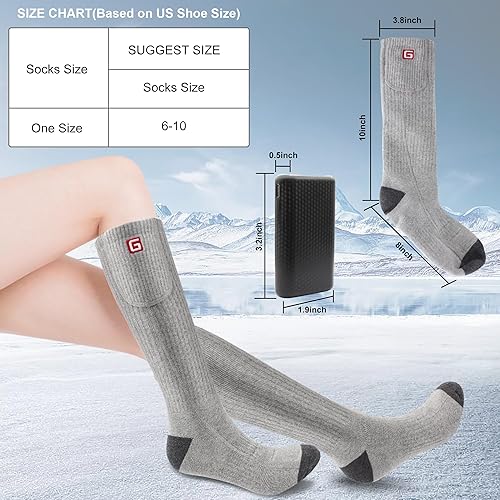 Miniatura 5 de QILOVE Calentado Scoks - Calcetines térmicos de invierno con 3 ajustes de calefacción, recargable y eléctrico, para hombres y mujeres