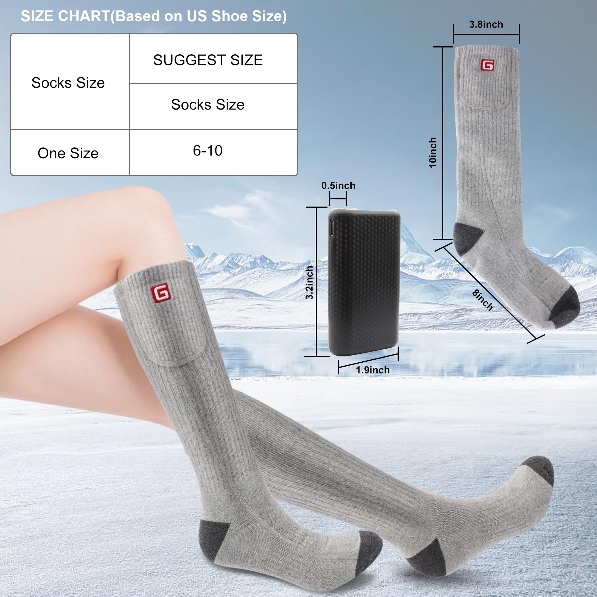 Calcetines eléctricos calefactables a batería, para hombre, mujer, invierno, caza, esquí, senderismo, calentador de pies, calcetines cálidos de algodón para regalo