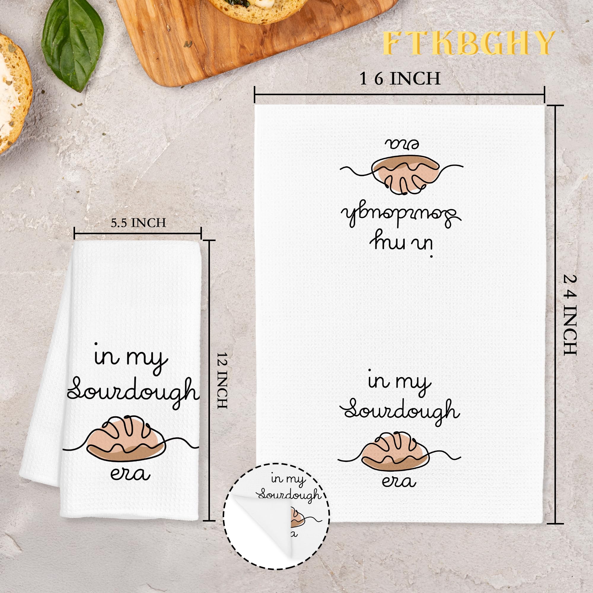 in My Sourdough Era Baking Kitchen Towels, Bread Maker Gifts, Gifts for Sourdough Bakers Baking Lovers Decorative Dish Hand Tea Towels for Bakery Kitchen, 16x24 Inch