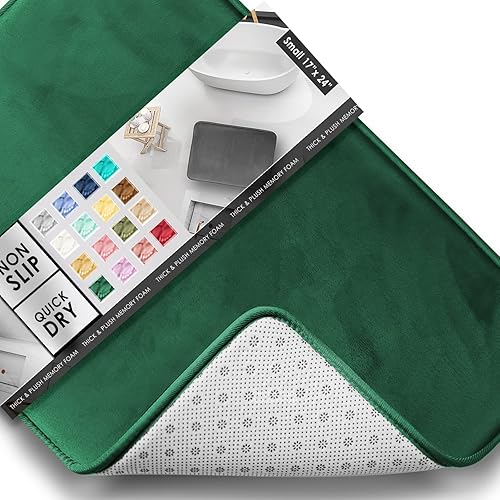 Miniatura 73 de Clara Clark - Tapetes para baño de espuma viscoelástica, terciopelo y felpa ultra suave, antideslizantes, lavables a máquina y de secado rápido,