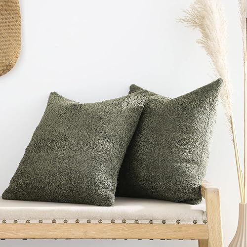 Miniatura 7 de FIOUOVO Juego de 2 fundas de almohada texturizadas de 18 x 18 pulgadas almohadas decorativas para cama sofá almohadas para sala de estar almohadas