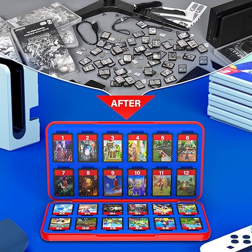 Miniatura 7 de CYKOARMOR Funda para tarjetas de juego para Nitendo SwitchSwitch 2 (2025) Estuche rígido para cartuchos con 24 ranuras de juego y 24 ranuras para