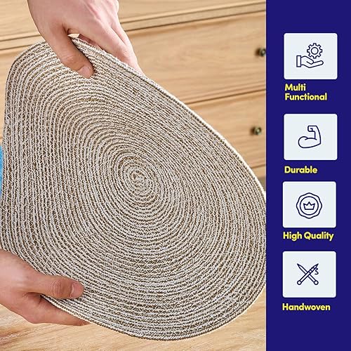 Vista 25 de Sweet Home Collection Trends - Mantel individual (100% algodón), Paquete de 6, Dorado