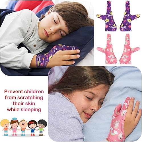 Miniatura 3 de 4 guantes de protección para chupar el pulgar para niños, guantes de compresión masticables transpirables para morderse las uñas, para evitar chupar