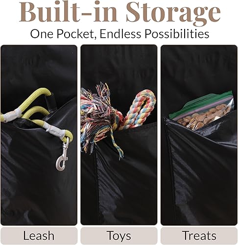 Miniatura 7 de Funda para jaula de perro de 42 pulgadas, grande, duradera, reductora de luz e impermeable, con bolsa de almacenamiento, ventana de malla y clips de