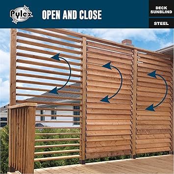 Pylex Deck Sunblind System 11060, Louvers Bracket Shutter Hardware Kit, Up to 11 Boards (48'') - Black Steel Baked Powder Coating Brackets