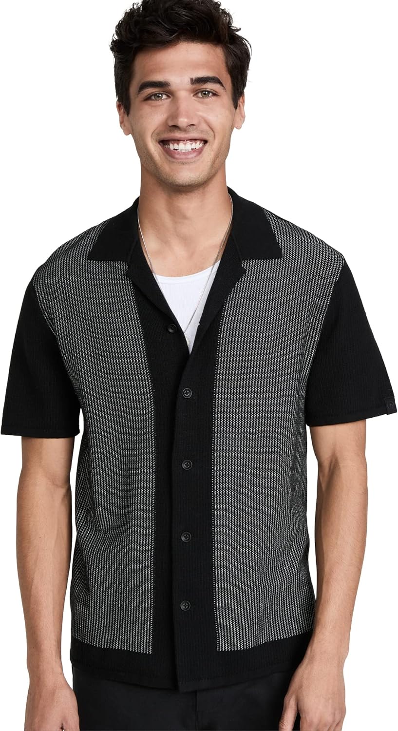 rag & bone Men's Harvey Knit Camp Shirt
