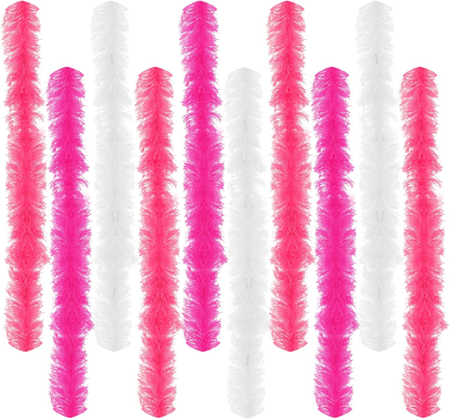 10 pcs Feather Boas 5ft Artificial Fluffy Boas Colorful Feather Boas Set for Women Costume Halloween Wedding Christmas