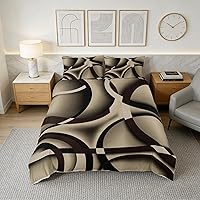 Vista 13 de Funda de edredón abstracta de color negro y morado, tamaño Queen, funda de edredón de geometría moderna con 2 fundas de almohada para adolescentes