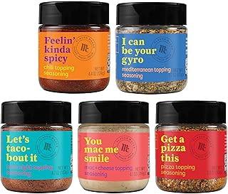 McCormick Topping Seasoning, Around the World Variety Pack, Flavor Maker, Chili, Mediterranean, Taco, Mac + Cheese, and Pizza, 19.2 oz