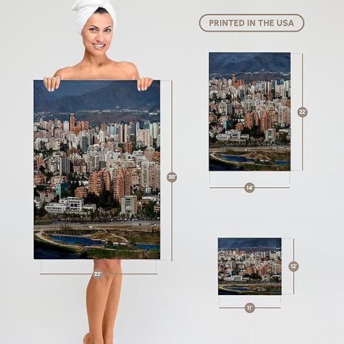 Miniatura 5 de 3dRose Chile, Santiago, Providencia Buildings Cerro San Cristobal Hill. - Towels (twl-209160-3)