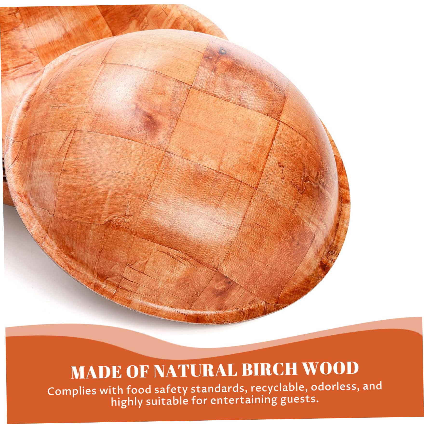 Juego de ensaladeras de Madera, 6 Unidades/Juego de Cuencos apilables Redondos de Madera Natural de 10 Pulgadas para Servir Frutas, Verduras, Cocina, Comedor y Ensalada