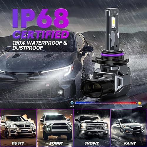 Miniatura 7 de Bombillas 9005 2024 mejoradas, 800% más brillantes, 30000 lúmenes, 6500 K, blanco frío, serie Q3, 9005HB3, bombillas antiniebla, inalámbricas, Plug