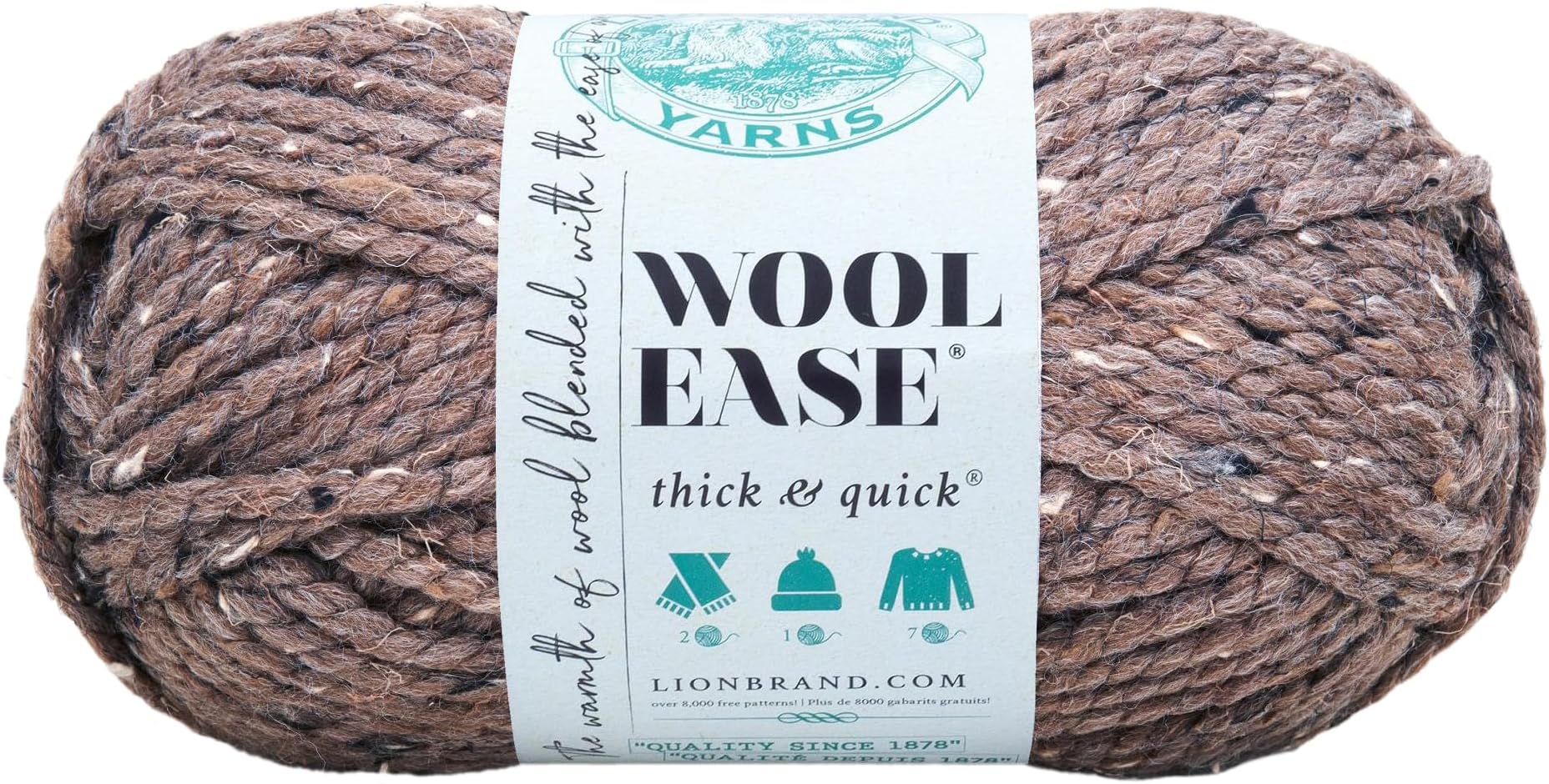 Lion Brand Yarn 640-124J Wool-Ease Thick & Quick Yarn, Barley