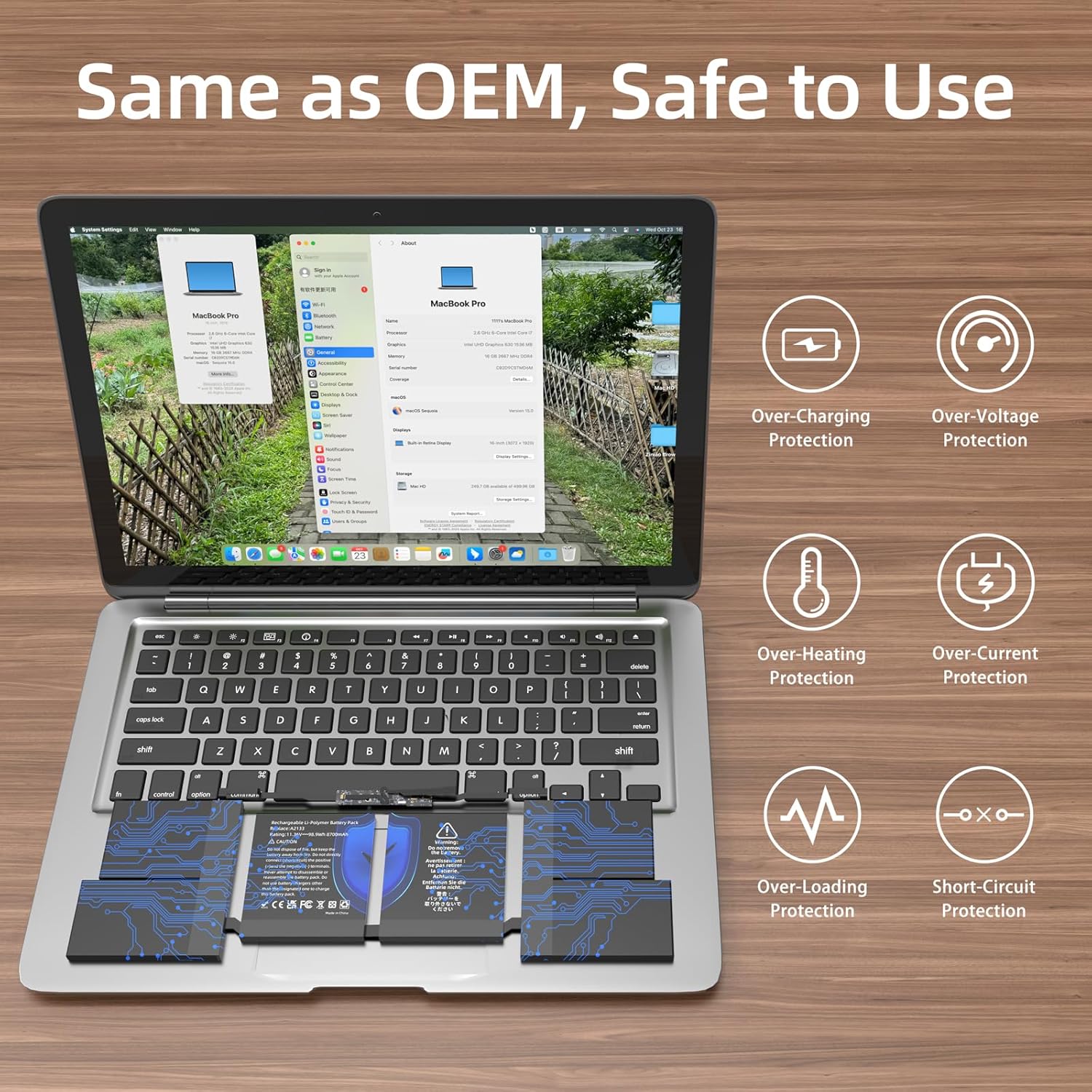 A2141 Battery Replacement, A2113 Battery for MacBook Pro 16 inch 2019 Released Model A2141 EMC 3347 Model Identifier MacBookPro16,1 & MacBookPro16,4 Capacity 11.36V 99.8Wh 8790mAh