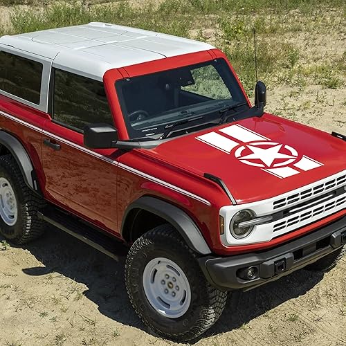 Miniatura 4 de Calcomanía para capó de estrella del ejército de Estados Unidos, calcomanías de vinilo para capó de automóvil con estrellas militares para
