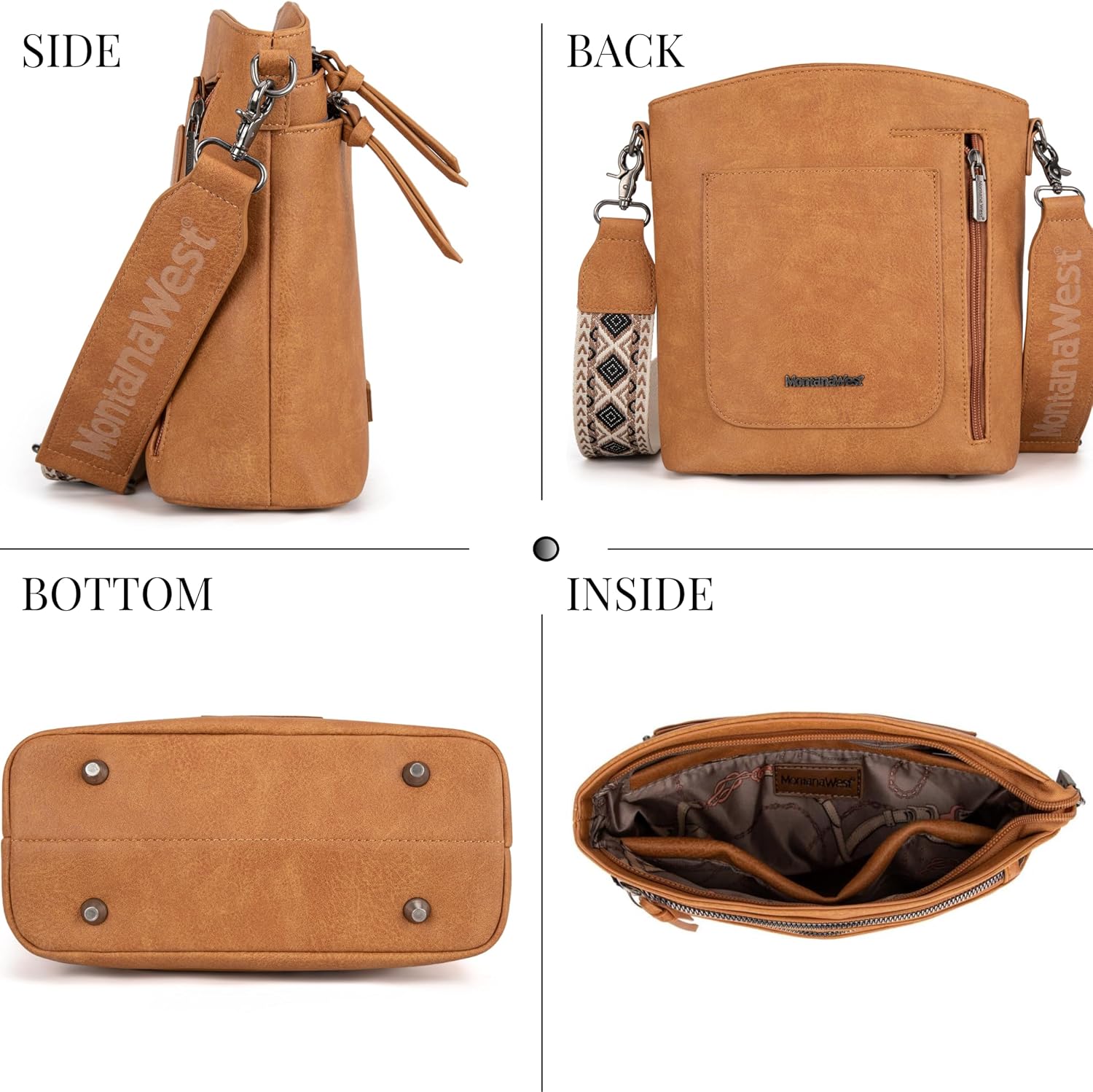 Montana West Double Compartments Cross Body Bag for Women with Adjustable Strap and Specialized Pocket