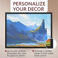 Vista 6 de Impresa Kit de marcos de exhibición para rompecabezas – Paquete de 2 marcos negros mate a presión – Fácil montaje y colgar en la pared