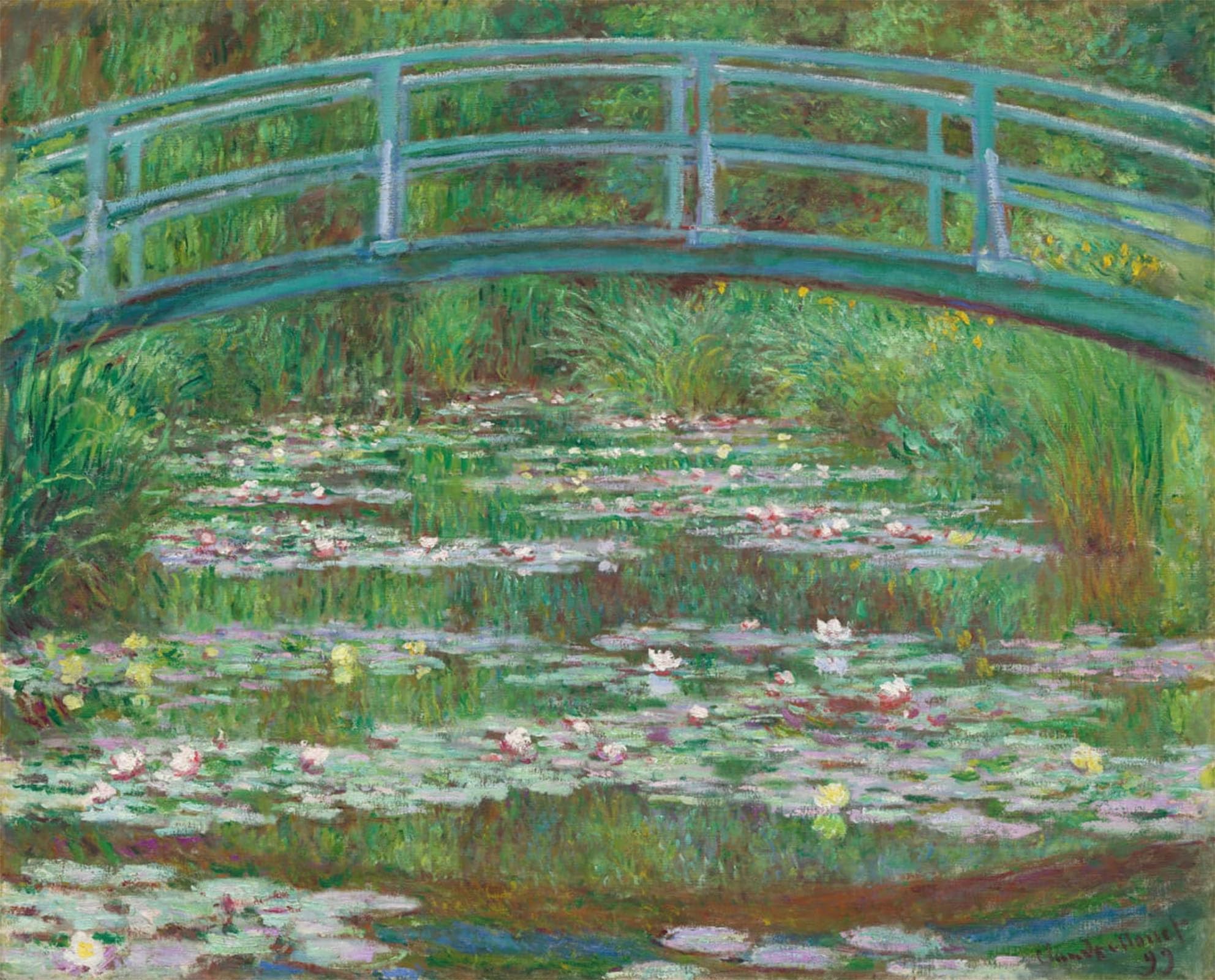 POSTERIIk Famous Modern Artwork Art Mural the Japanese Footbridge by Claude Monet Oil Paintings Pictures for Home Decor 60x90cm