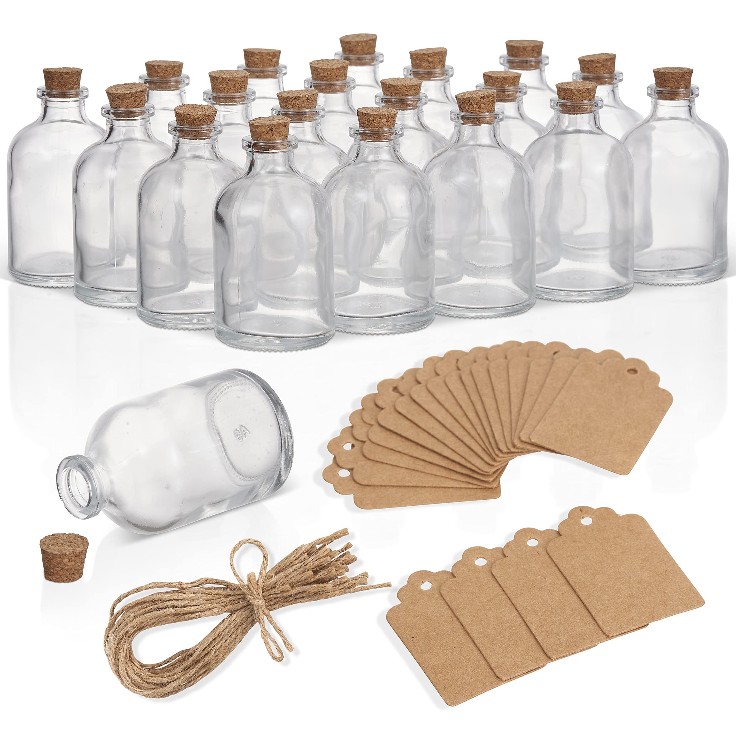 The Twiddlers Transparent - Set Of 40 Mini Glass Jars With Cork Lids - 50Ml Small Bottles For Storage, Wedding Favors, And Crafts - 7X4cm Size - Small Jars Ideal For Events - 7 X 4 Cm (40)
