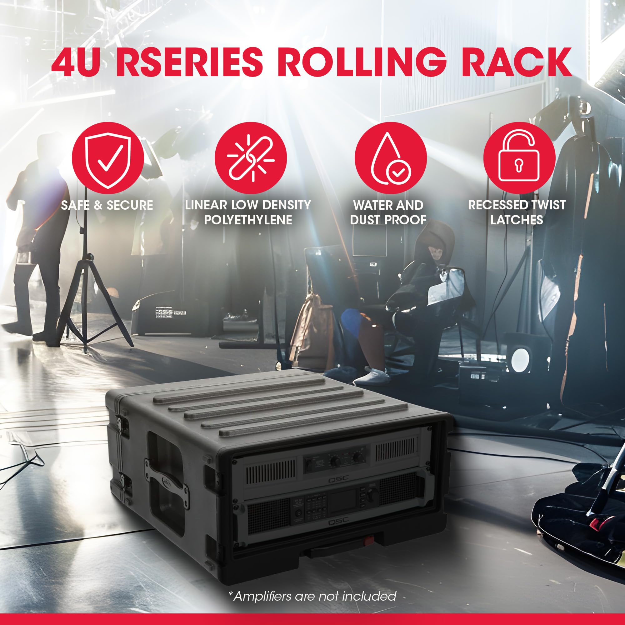 Amazon | SKB 4U rSeries ローリングラック、統合バックホイール